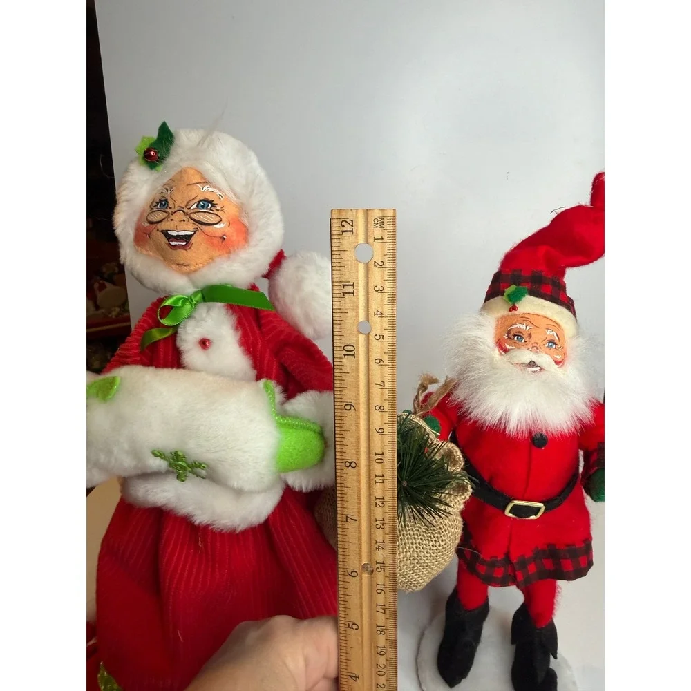 Vintage Annalee Christmas Doll Set Santa Mrs Claus Elf Holiday Figures 2011 2012